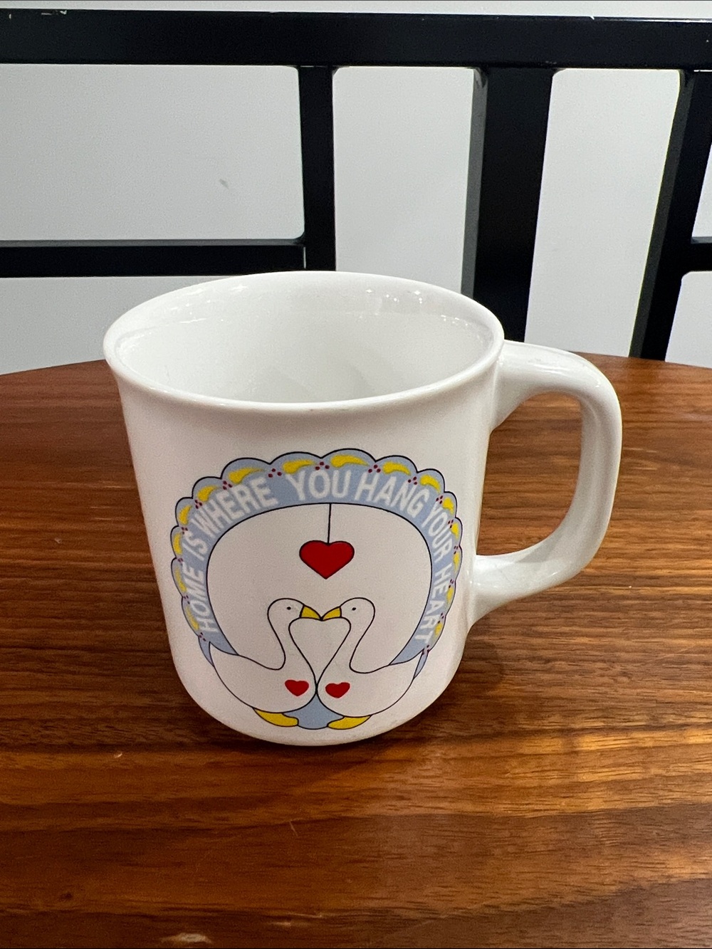 Vintage 1980s Goose "Home Is Where You Hang Your Heart" Ceramic Mug